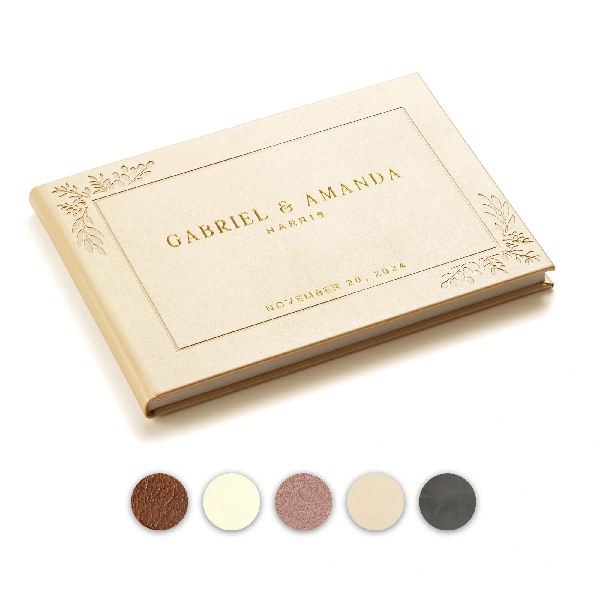 Custom Wedding Guest Book - Gold